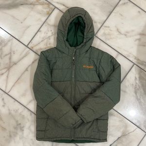 Columbia coat, two tone green, size medium 10/12